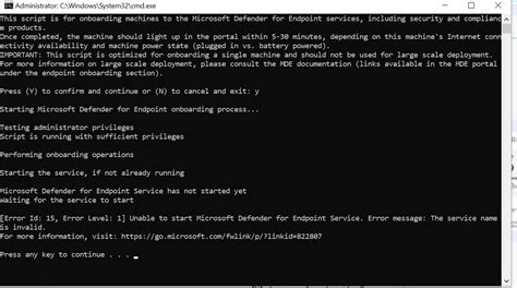 Try to re-register the Windows Defender libraries. . Error id 15 error level 1 unable to start microsoft defender for endpoint service
